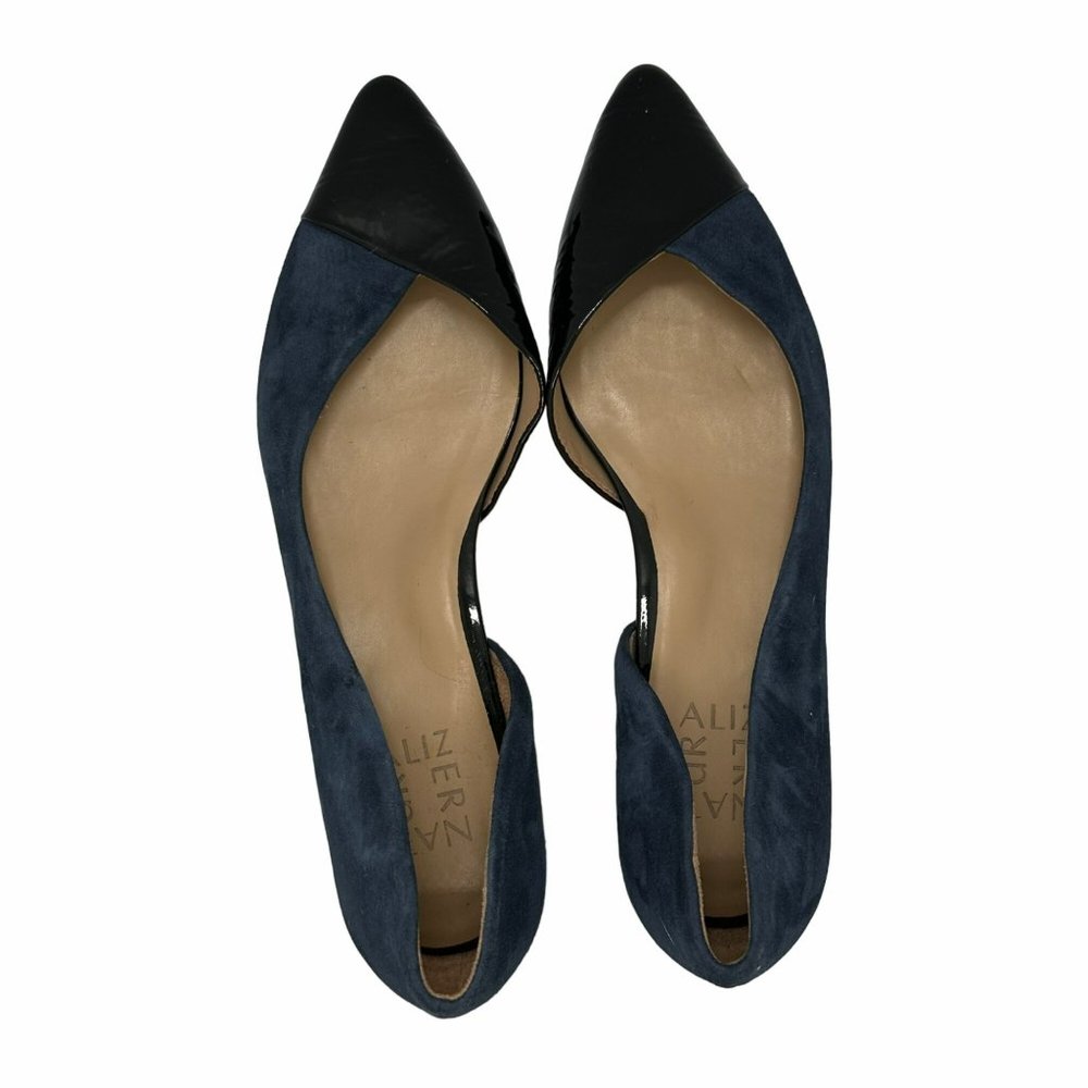 🤩 7.5M Women's comfort shoes Naturalizer Navy Black suede leather Slip On Flats - Picture 5 of 7
